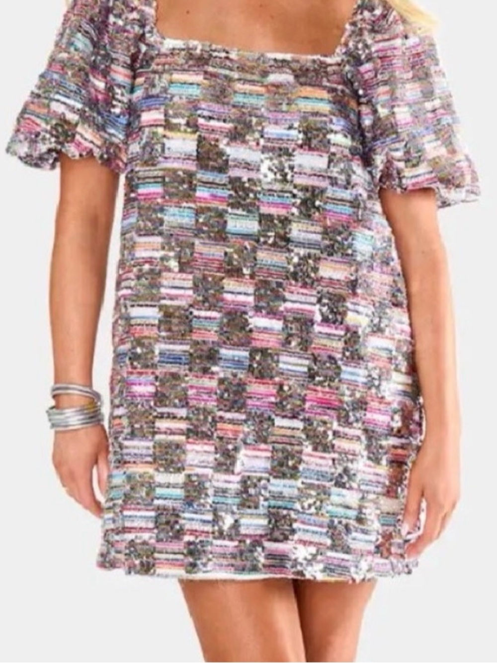 Buddy Love Multicolor Tweed Shift Dress